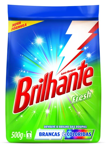 DETERGENTE EM PÓ BRILHANTE FRESH 500GR