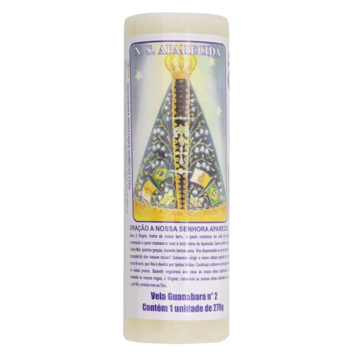 VELA VOTIVA BRANCA NOSSA SENHORA APARECIDA GUANABARA Nº 2 270G