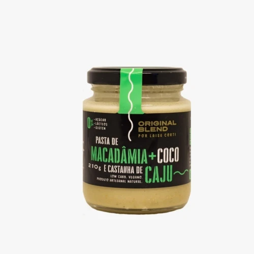 PASTA DE MACADÂMIA, COCO E CASTANHA DE CAJU VEGANO ORIGINAL BLEND 210G
