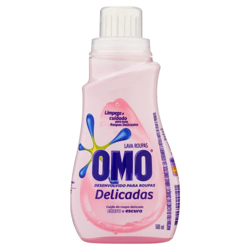 LAVA ROUPAS LÍQUIDO ROUPAS DELICADAS OMO FRASCO 500ML
