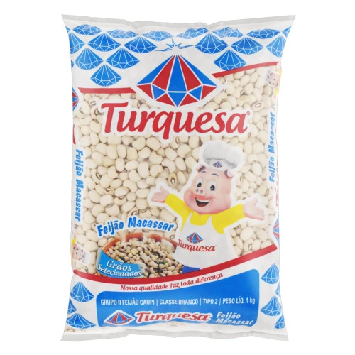 FEIJÃO MACASSAR TIPO 2 TURQUESA PACOTE 1KG