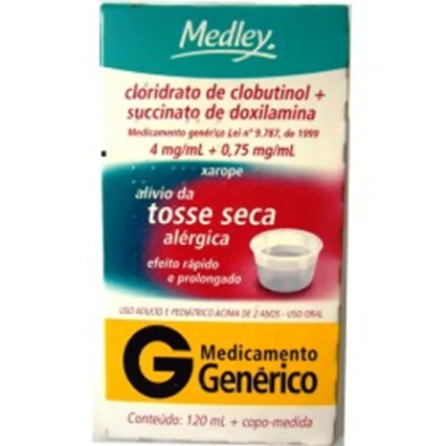 CLORIDRATO DE CLOBUTINOL SUCCINATO DE DOXILAMINA 4 MG ML 0 75 MG ML XAROPE MEDLEY GENÉRICO