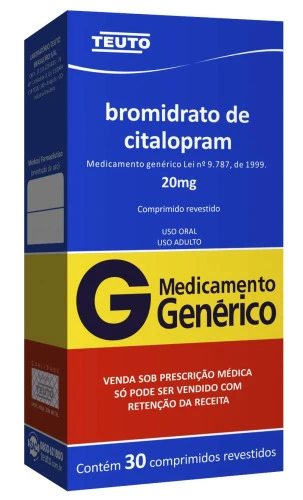 BROMIDRATO DE CITALOPRAM 20MG CAIXA 30 COMP REV