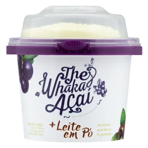 AÇAÍ COM GUARANÁ E LEITE EM PÓ THE WHAKA PREMIUM POTE 200ML