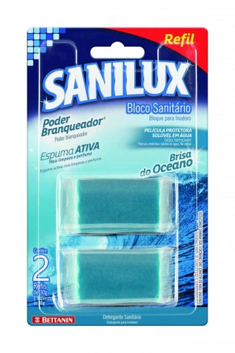 BLOCO SANITÁRIO SANILUX 30G REFIL BRISA DO OCEANO COM 2