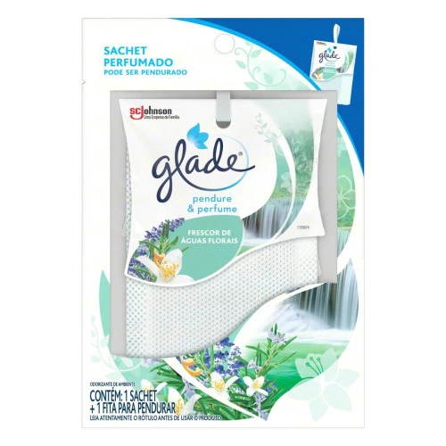 DESODORIZADOR GLADE PENDURE E PERFUME FRESCOR DE ÁGUAS FLORAIS 8G