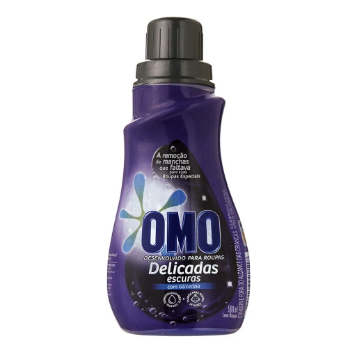 LAVA ROUPA LÍQUIDO OMO PARA ROUPAS ESCURAS E DELICADAS 500ML