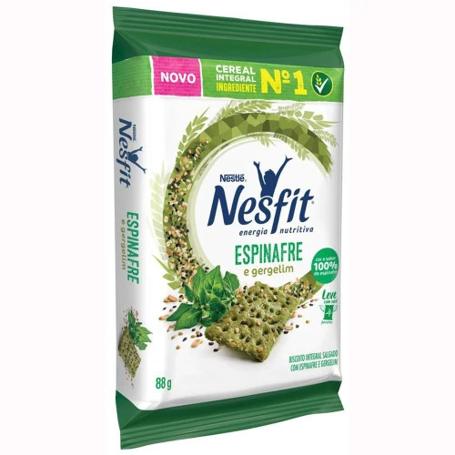 BISCOITO NESFIT VEGETAIS E ESPINAFRE 88G CAIXA 60 0