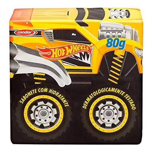 SABONETE INFANTIL EM BARRA HIDRATANTE HOT WHEELS CONDOR CAIXA 80G