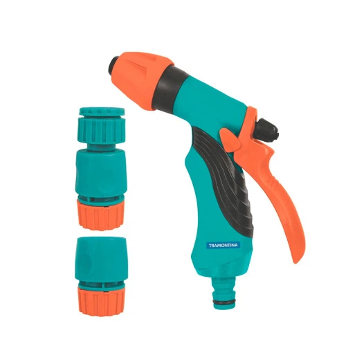 KIT PARA IRRIGAÇÃO 4 PEÇAS TRAMONTINA VERDE/LARANJA