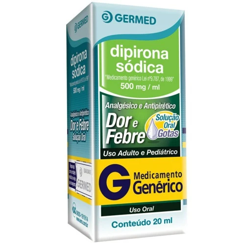 DIPIRONA 500MG ML GOTAS 20ML GERMED GENÉRICO