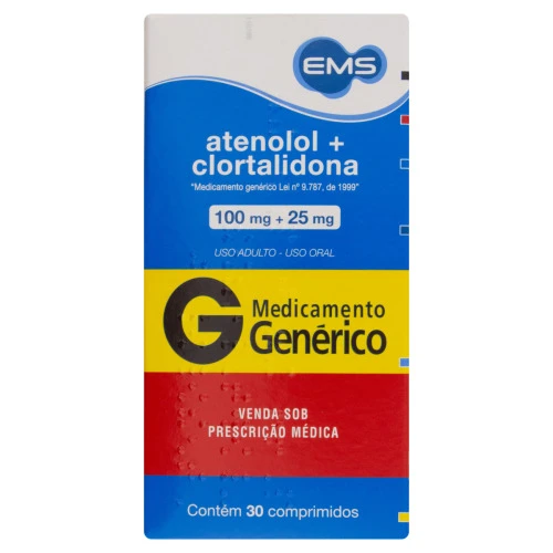 ATENOLOL CLORTALIDONA EMS CAIXA 30 COMPRIMIDOS