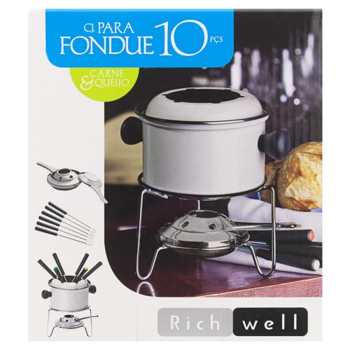 CONJUNTO PANELA PARA FONDUE RICH WELL CAIXA 10 PEÇAS