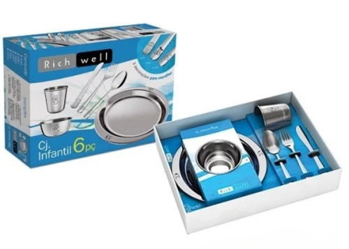 CJ INFANTIL EURO INOX 6 PC SORTIDO