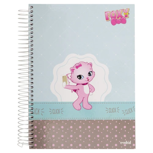 CADERNO CAPA DURA ESPIRAL CREDEAL FOXY 200MM X 275MM 200 FOLHAS