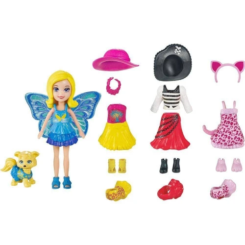 BONECA POLLY POCKET CACHORRO LOOKS COMBINADOS