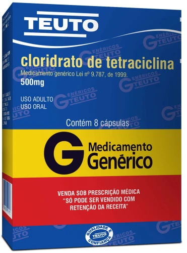 CLORIDRATO DE TETRACICLINA 500 MG 8 CÁPSULAS TEUTO GENÉRICO
