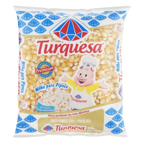 MILHO PARA PIPOCA TIPO 1 TURQUESA PREMIUM PACOTE 500G