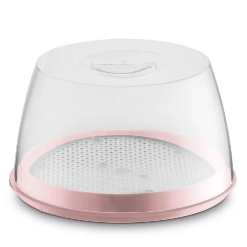 QUEIJEIRA PORTA QUEIJO FRIOS TAMPA ACRÍLICO TRANSPARENTE UZ ROSA QUARTZO