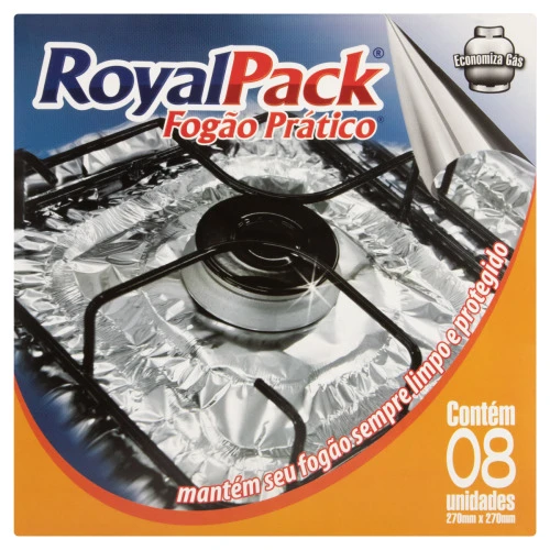 PROTETOR PARA FOGÃO ROYALPACK FOGÃO PRÁTICO 270MM X 270MM 8 UNIDADES