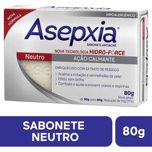 SABONETE EM BARRA ASEPXIA NEUTRO 80G