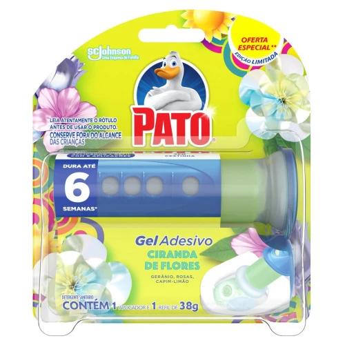 DESODORIZADOR SANITÁRIO PATO GEL ADESIVO APLICADOR + REFIL CIRANDA DE FLORES ED. LTDA OFERTA ESPECIAL 6 DISCOS