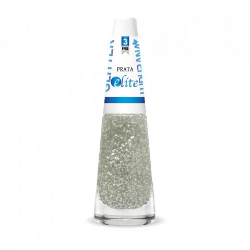 ESMALTE COM GLITTER ELITE 8ML PRATA