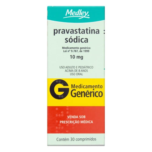 PRAVASTATINA SÁDICA 10MG MEDLEY CAIXA 30 COMPRIMIDOS