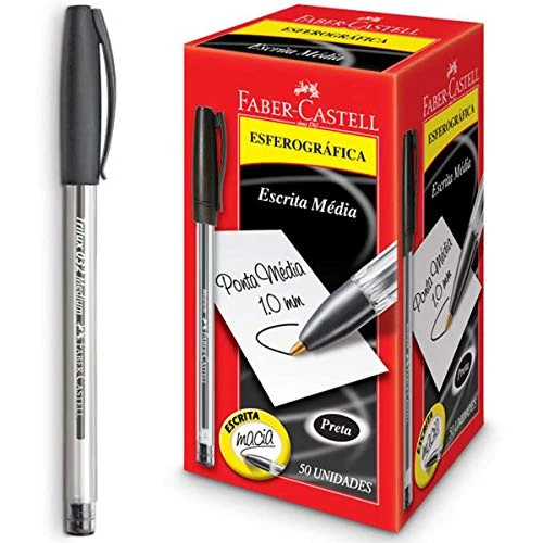 CANETA ESF TRILUX MEDIA PRETA FABER CASTELL
