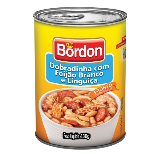 DOBRADINHA BORDON 430G FEIJÃO BRANCO LINGUICA