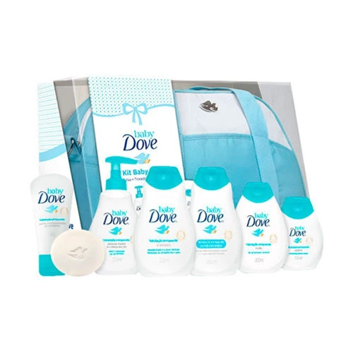 KIT DOVE BABY BOLSA MATERNIDADE AZUL  TROCADOR  7 PRODUTOS