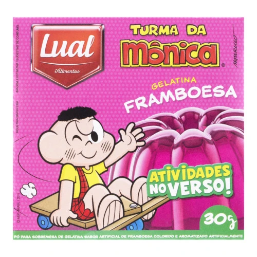 GELATINA EM PÓ FRAMBOESA TURMA DA MÔNICA LUAL ALIMENTOS CAIXA 30G