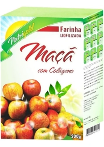 FARINHA DE MAÇÃ LIOFILIZADA COM COLÁGENO NUTRIGOLD 200G