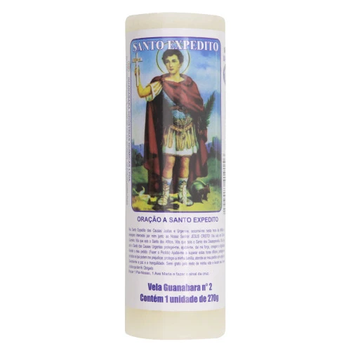 VELA VOTIVA BRANCA SANTO EXPEDITO GUANABARA Nº 2 270G