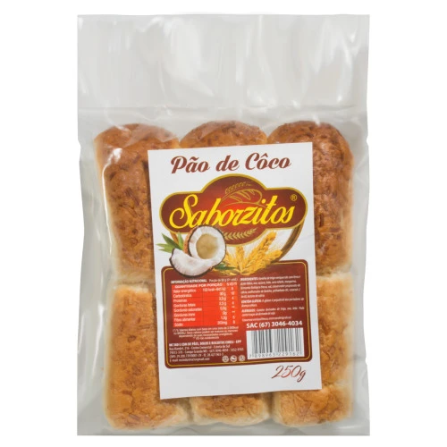 PÃO COCO SABORZITOS PACOTE 250G