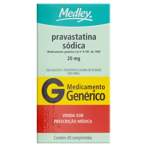 PRAVASTATINA SÁDICA 20MG MEDLEY CAIXA 30 COMPRIMIDOS