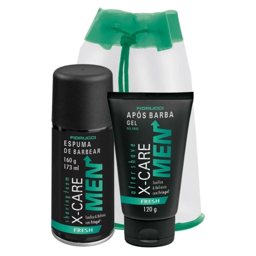 KIT BARBA X CARE MEN FRESH ESPUMA DE BARBEAR 160G  GEL APÓS BARBA 120G