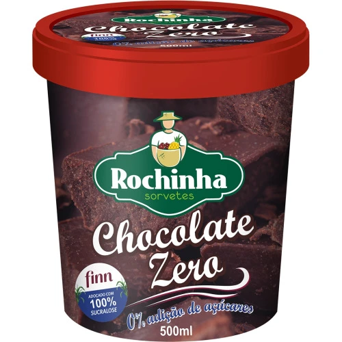SORVETE CHOCOLATE ZERO AÇÚCAR ROCHINHA 500ML