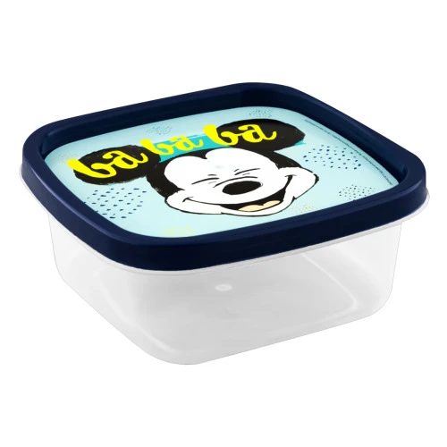 POTE PLÁSTICO QUADRADO MICKEY MOUSE BABY 580ML PLASÁTIL CLIC