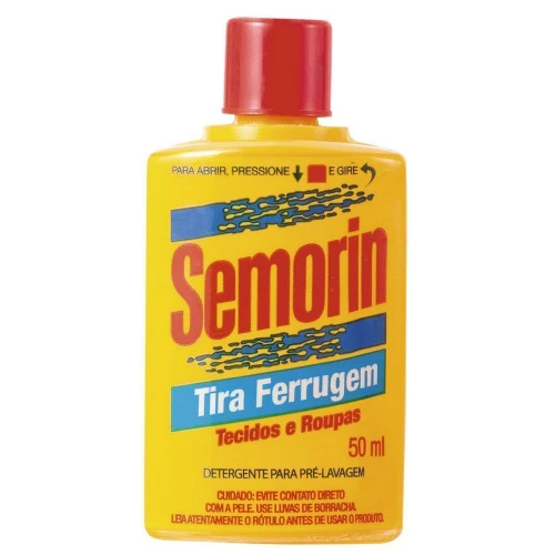 TIRA FERRUGEM TECIDOS E ROUPAS SEMORIN FRASCO 50ML
