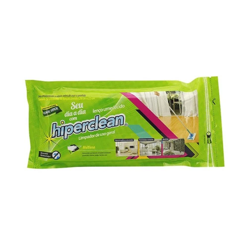 LENÇO UMIDECIDO HIPERCLEAN FLORAL VERDE