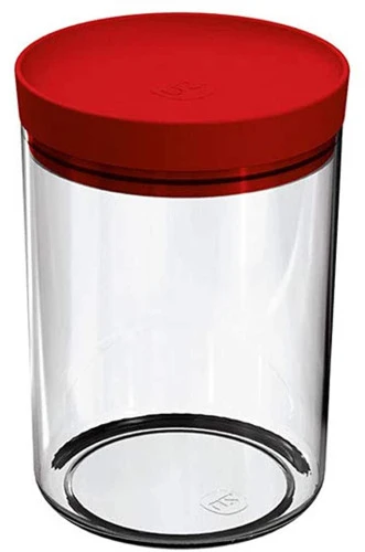 POTE PORTA MANTIMENTOS TRANSPARENTE TAMPA VERMELHO 1 4 LTS