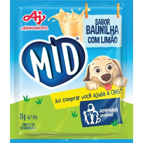 REFRESCO EM PÓ MID® BAUNILHA COM LIMÃO 25G