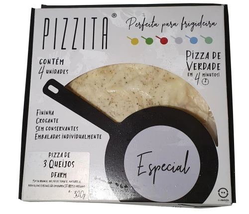 PIZZA PARA FRIGIDEIRA PIZZITA 320G 3 QUEIJOS