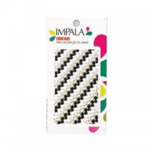 CRISTAIS IMPALA PARA DECORAÇÃO DE UNHAS PRETO E BRANCO