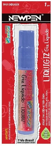 GIZ LÍQUIDO NEWPEN WINDOW PONTA JUMBO RETANGULAR AZUL NEON