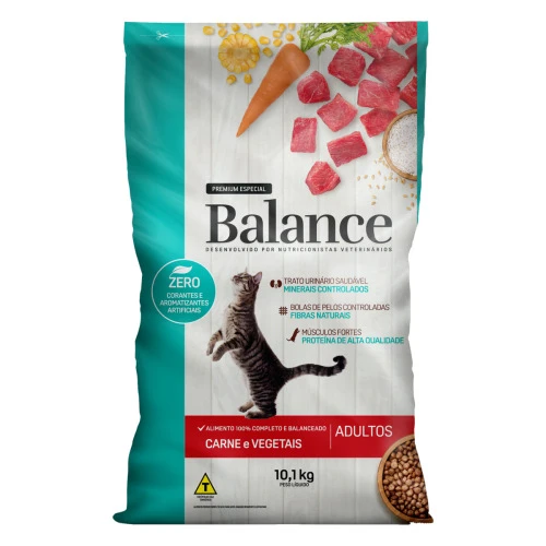 ALIMENTO PARA GATOS ADULTOS CARNE E VEGETAIS BALANCE PREMIUM ESPECIAL PACOTE 10 1KG