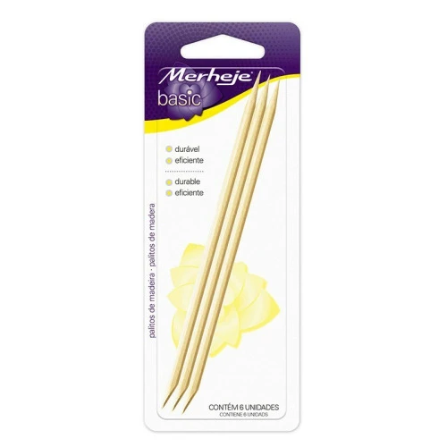 PALITO PARA UNHAS MERHEJE BASIC MADEIRA 6 UNIDADES
