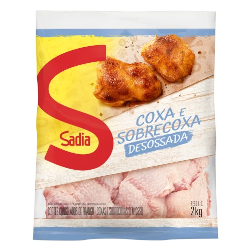 COXA COM SOBRECOXA DE FRANGO CONGELADA SEM OSSO SADIA 2KG