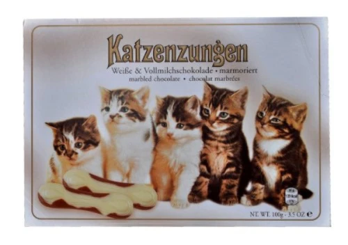 KATZENZUNGEN WHITE AND MILK CHOCOLATE 100G